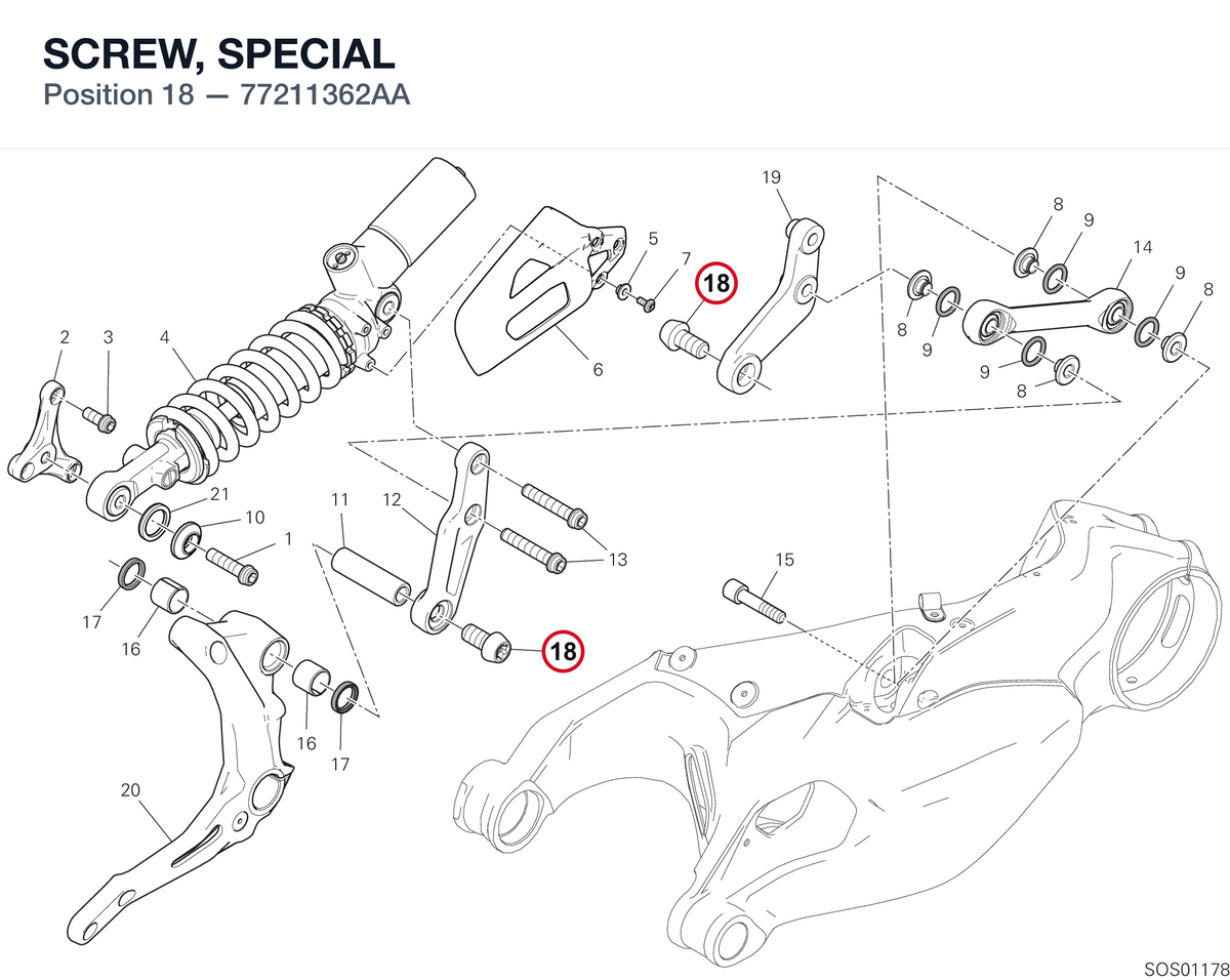 SCREW, SPECIAL 77211362AA diagram position