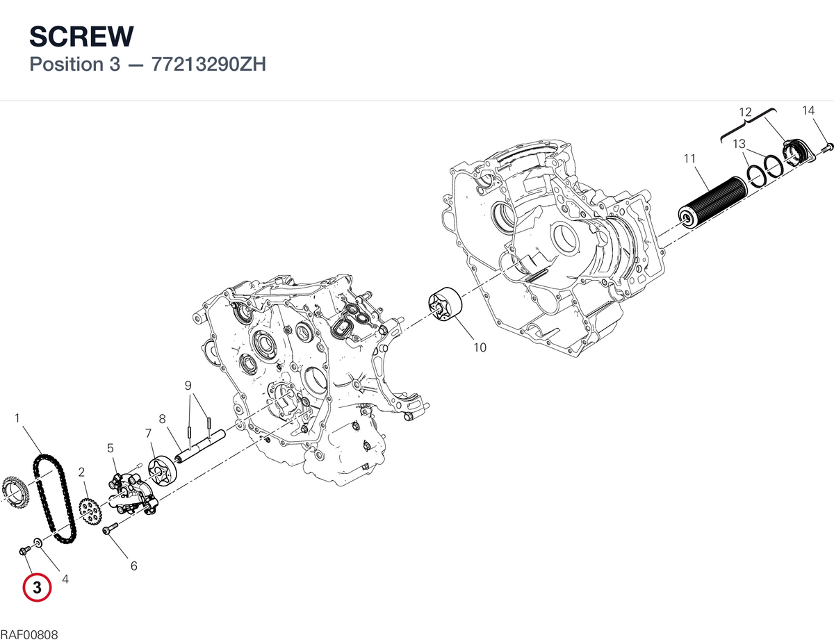 SCREW 77213290ZH diagram position