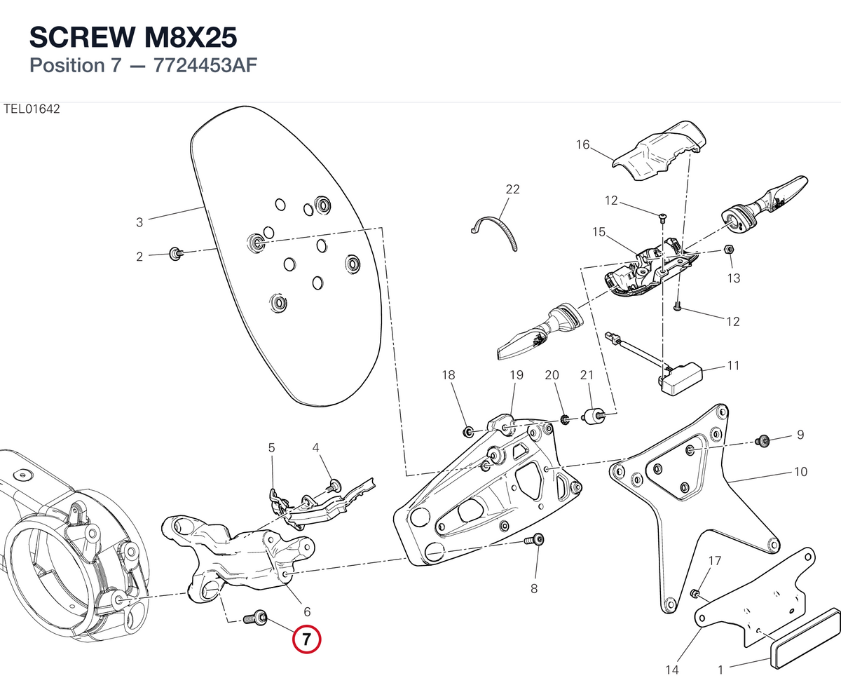 SCREW M8X25 7724453AF diagram position