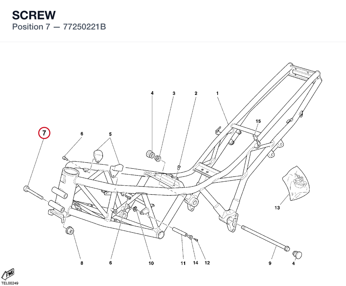 SCREW 77250221B diagram position