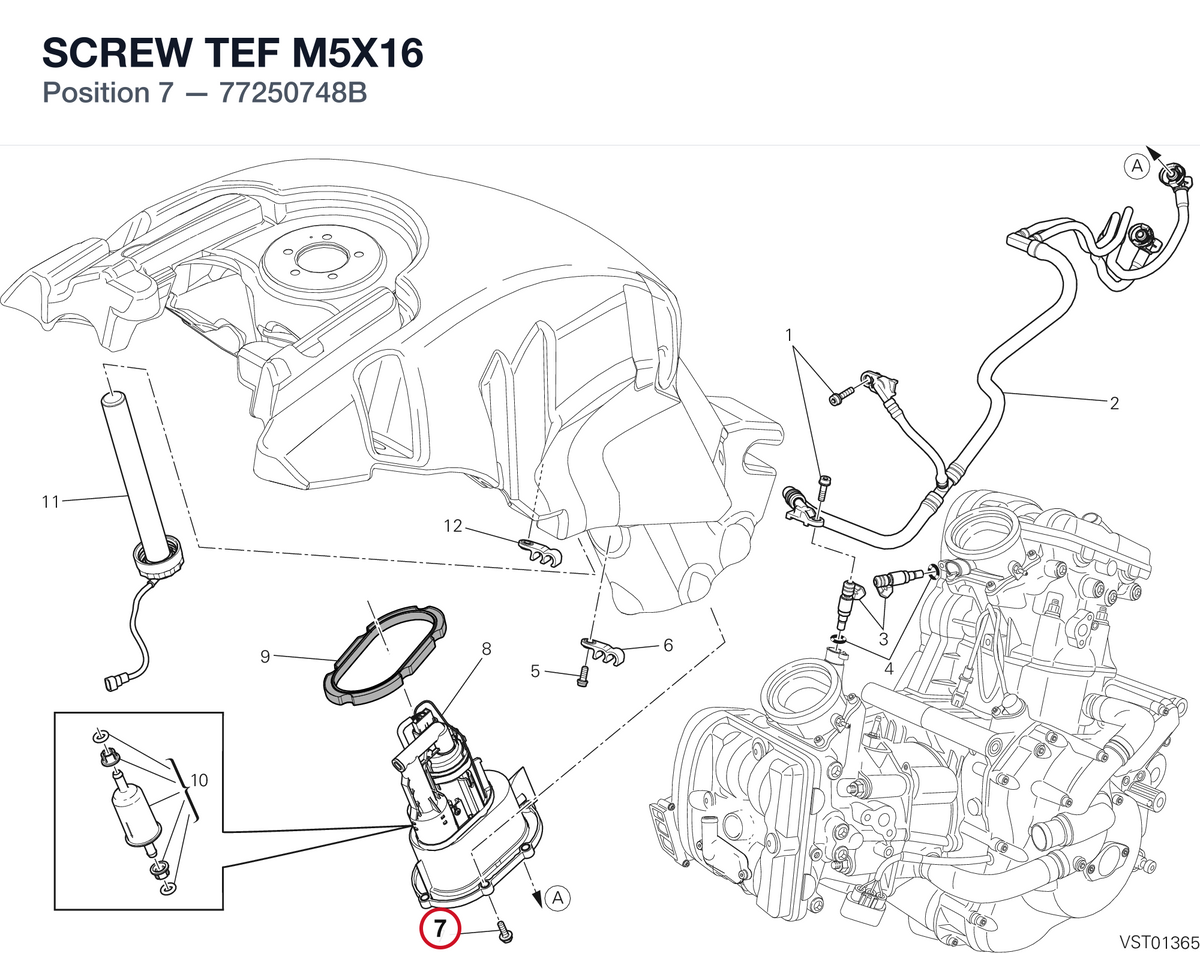 SCREW TEF M5X16 77250748B diagram position