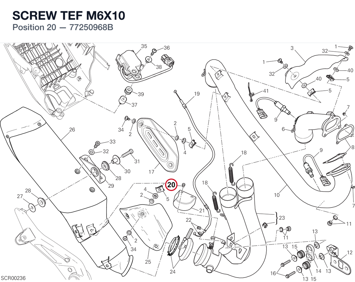 SCREW TEF M6X10 77250968B diagram position