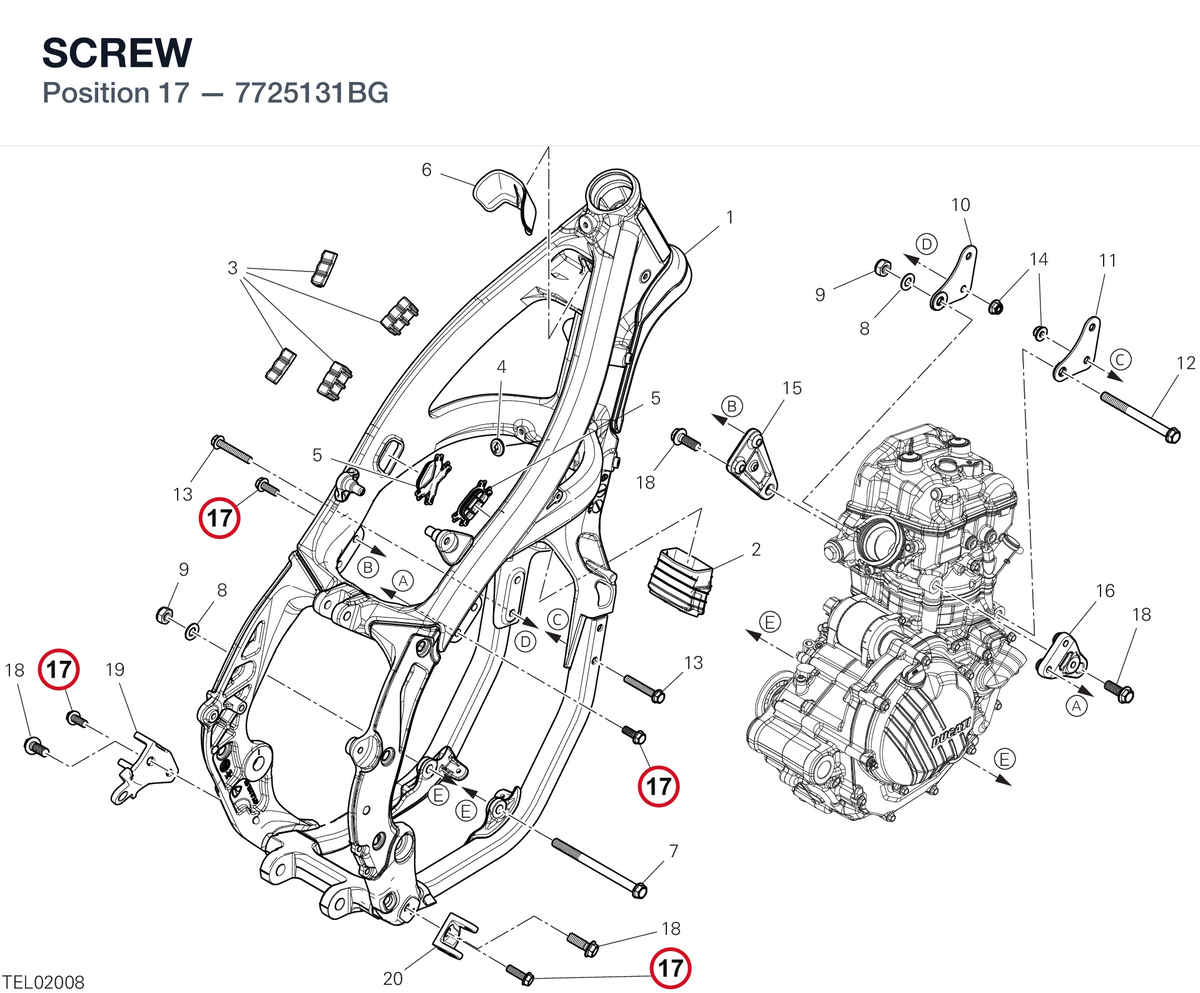 SCREW 7725131BG diagram position