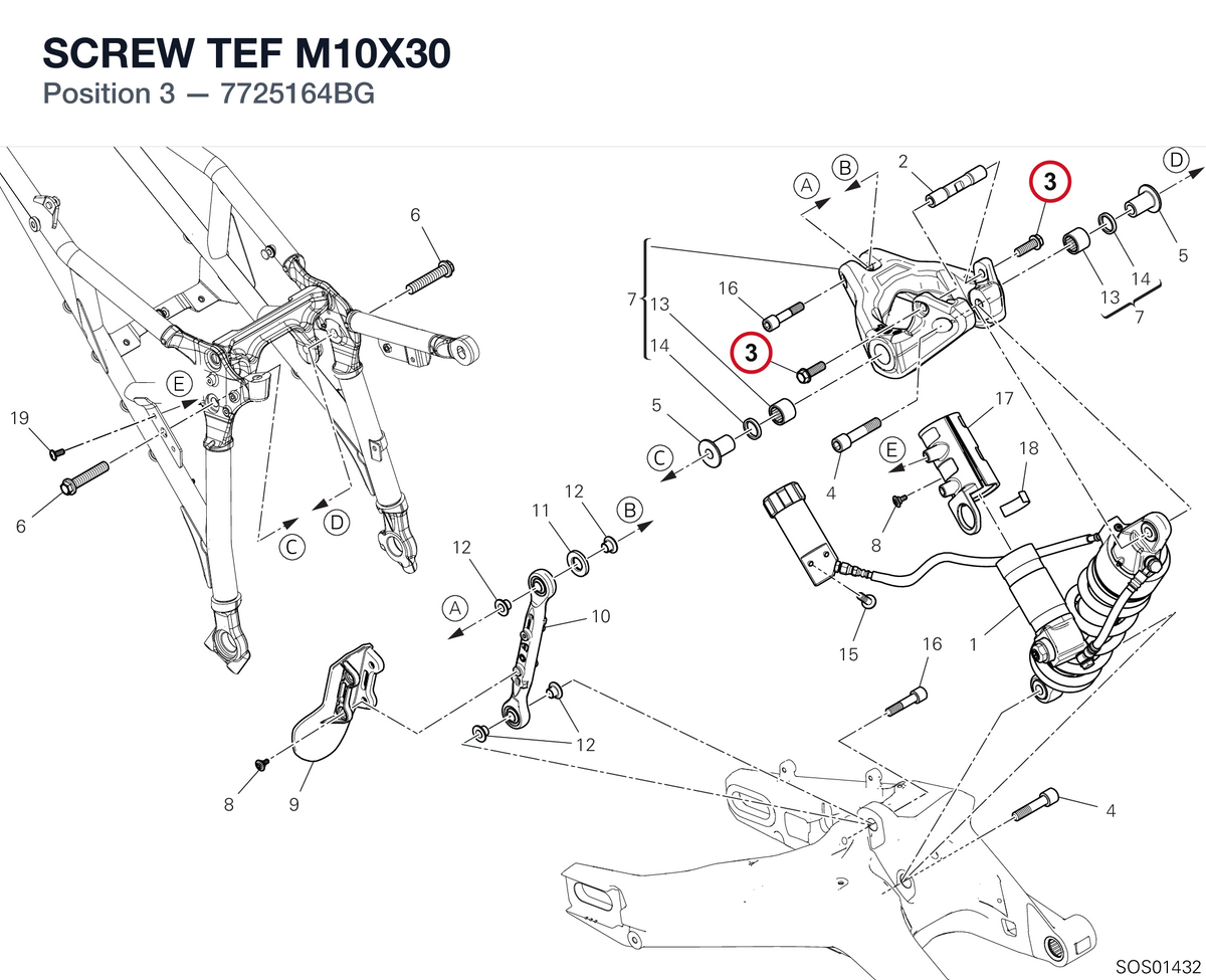 SCREW TEF M10X30 7725164BG diagram position