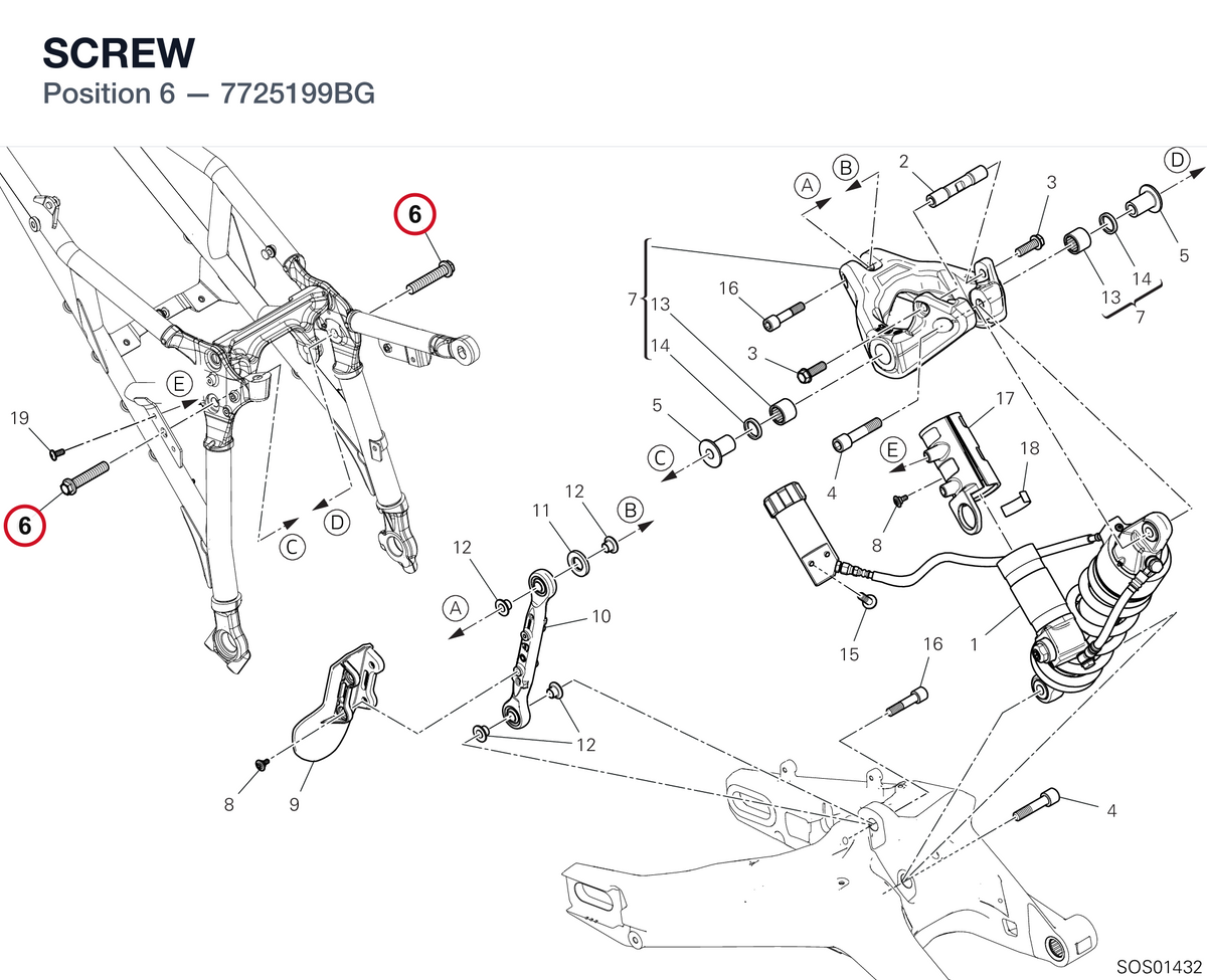 SCREW 7725199BG diagram position