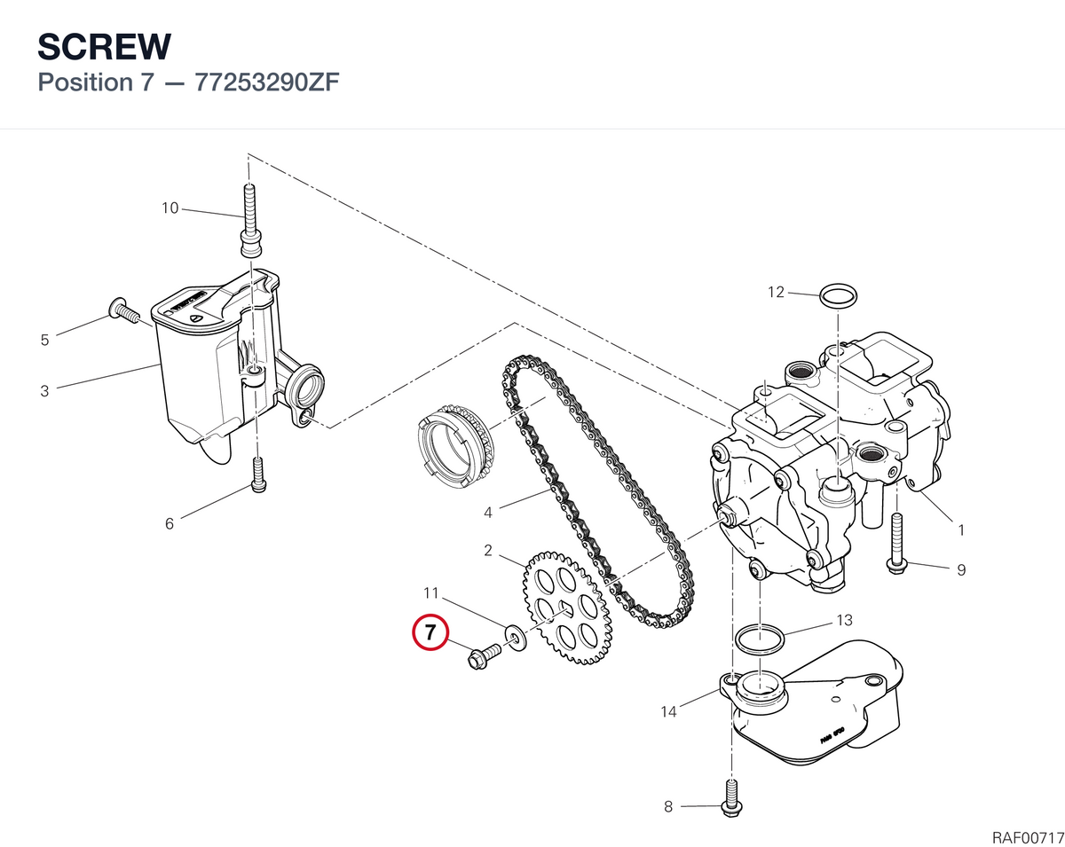 SCREW 77253290ZF diagram position