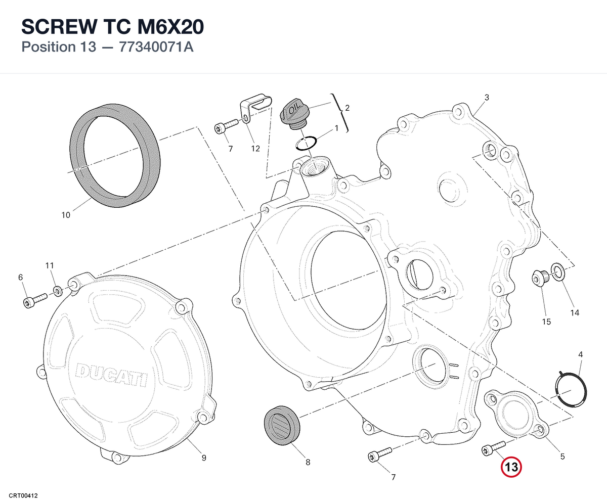 SCREW TC M6X20 77340071A diagram position