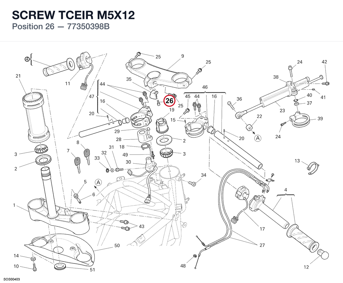 SCREW TCEIR M5X12 77350398B diagram position