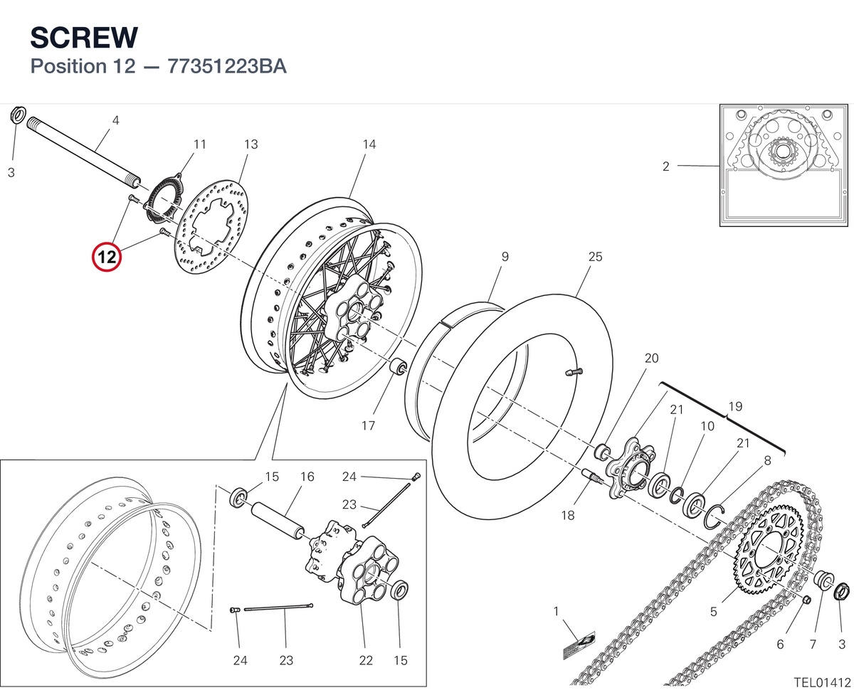 SCREW 77351223BA diagram position
