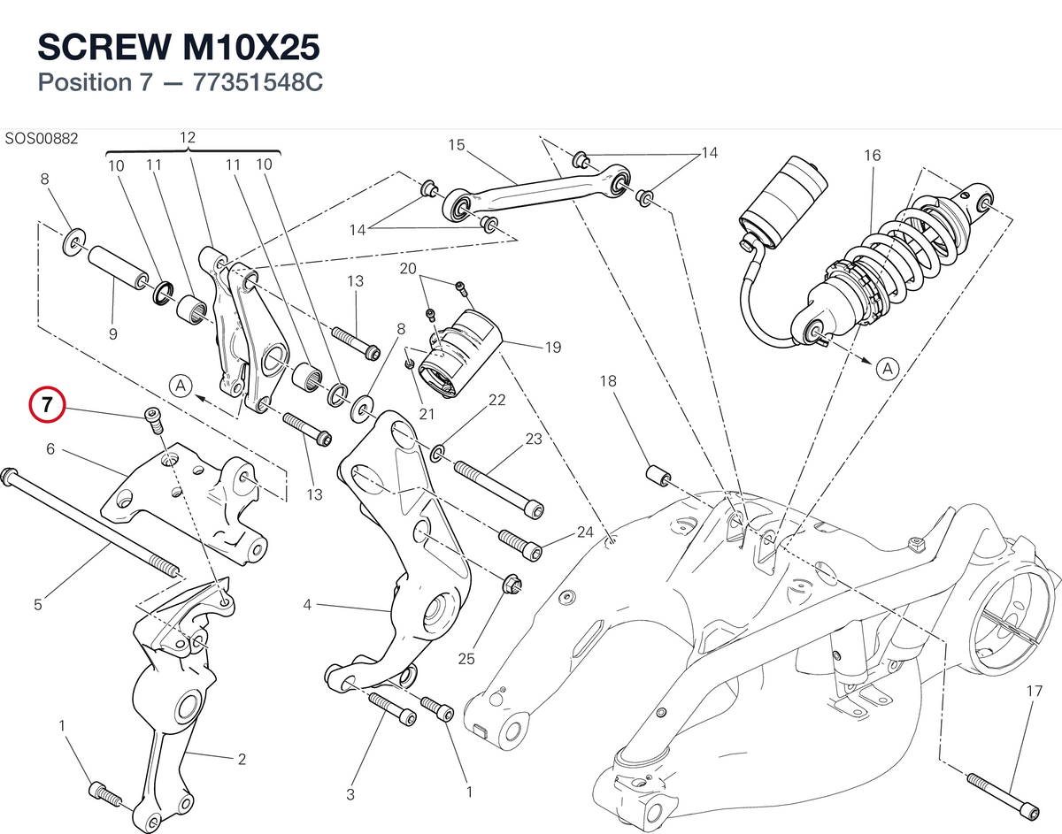 SCREW M10X25 77351548C diagram position