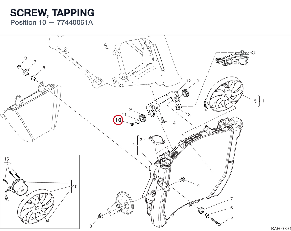 SCREW, TAPPING 77440061A diagram position