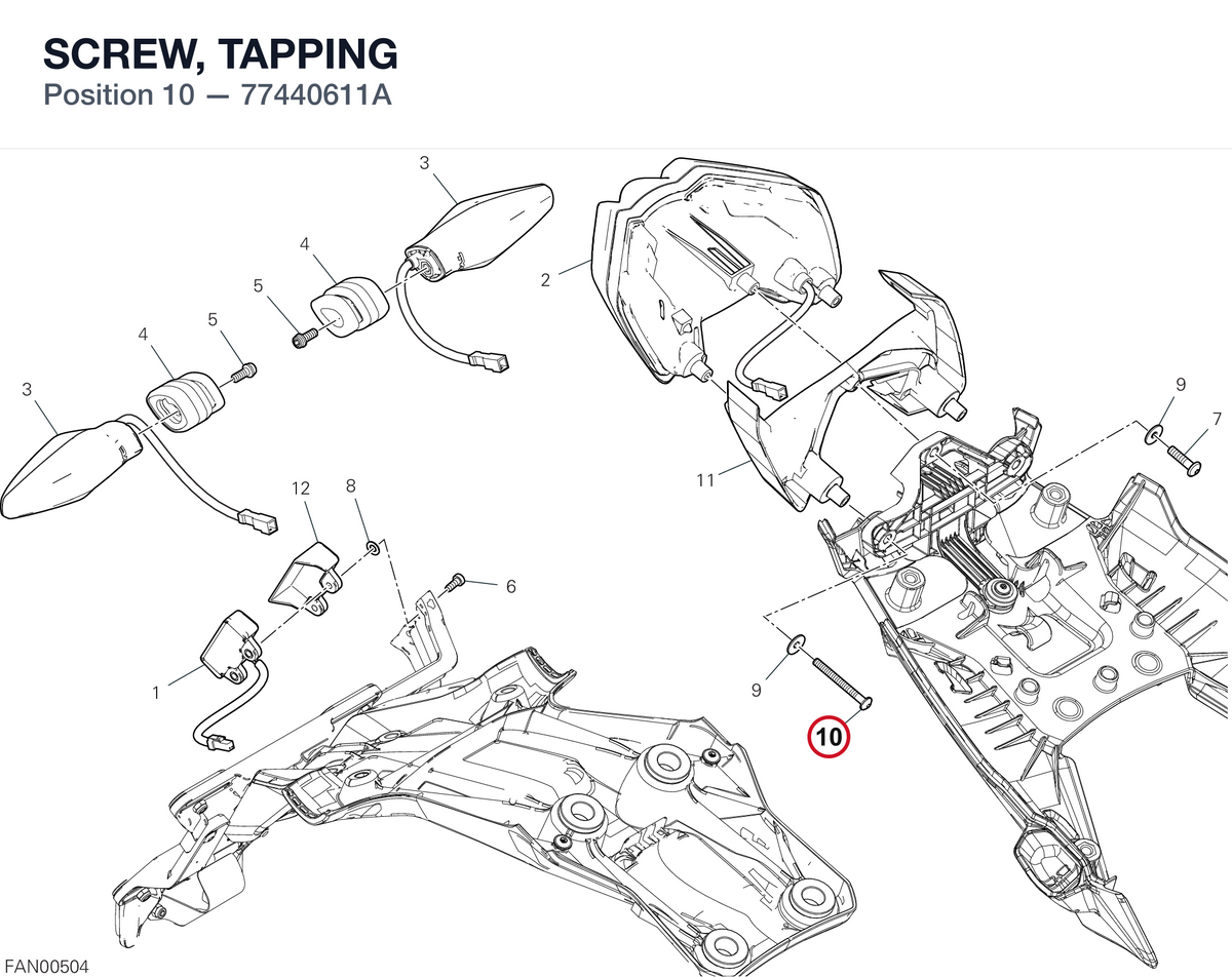 SCREW, TAPPING 77440611A diagram position