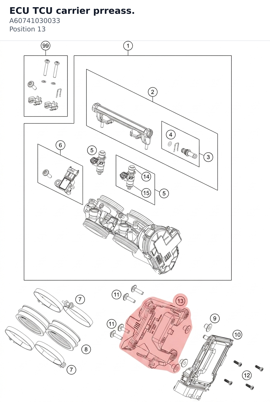 Diagram preview: ECU TCU carrier prreass. (A60741030033)