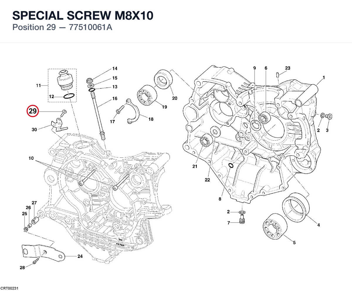 SPECIAL SCREW M8X10 77510061A diagram position