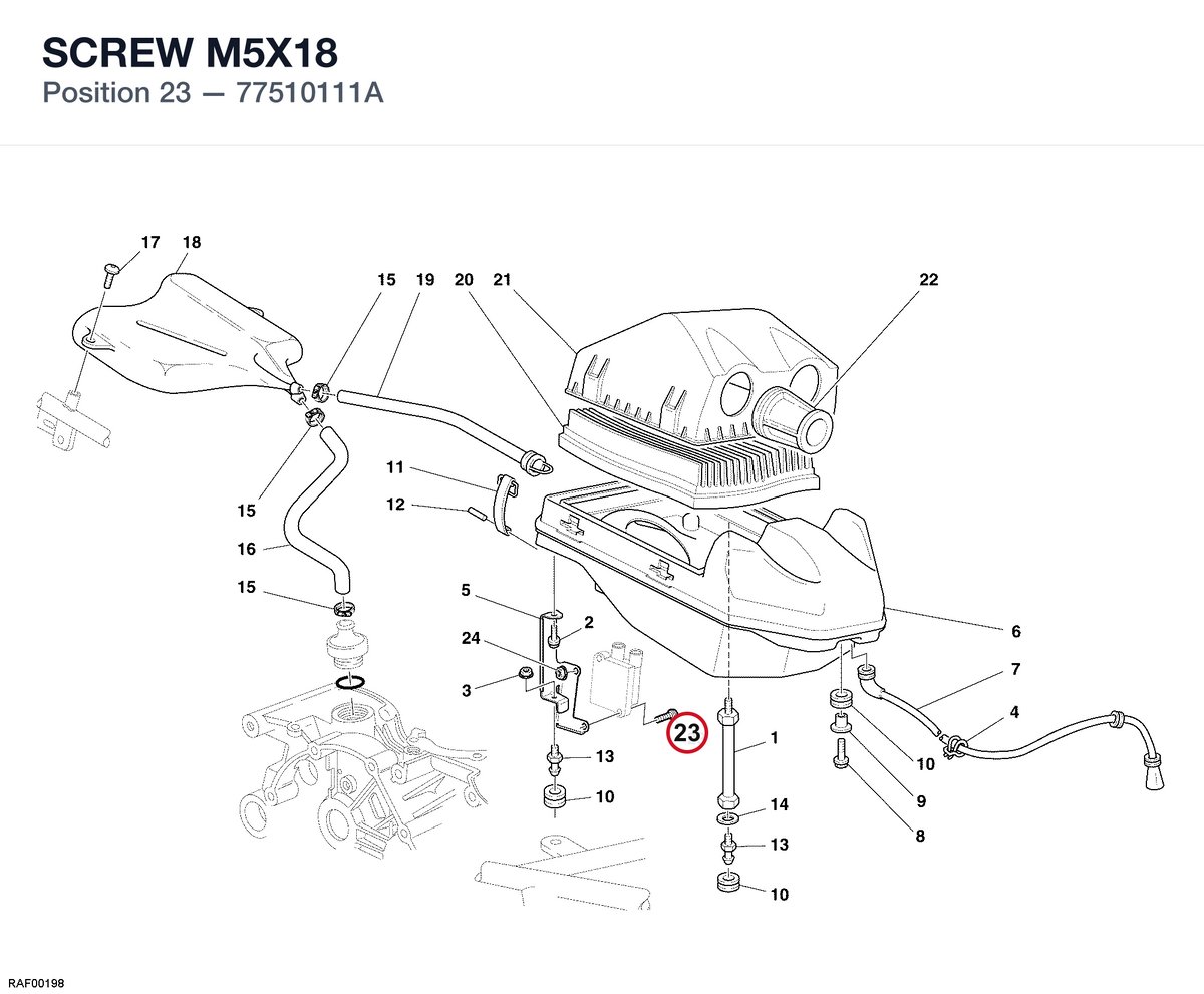 SCREW M5X18 77510111A diagram position