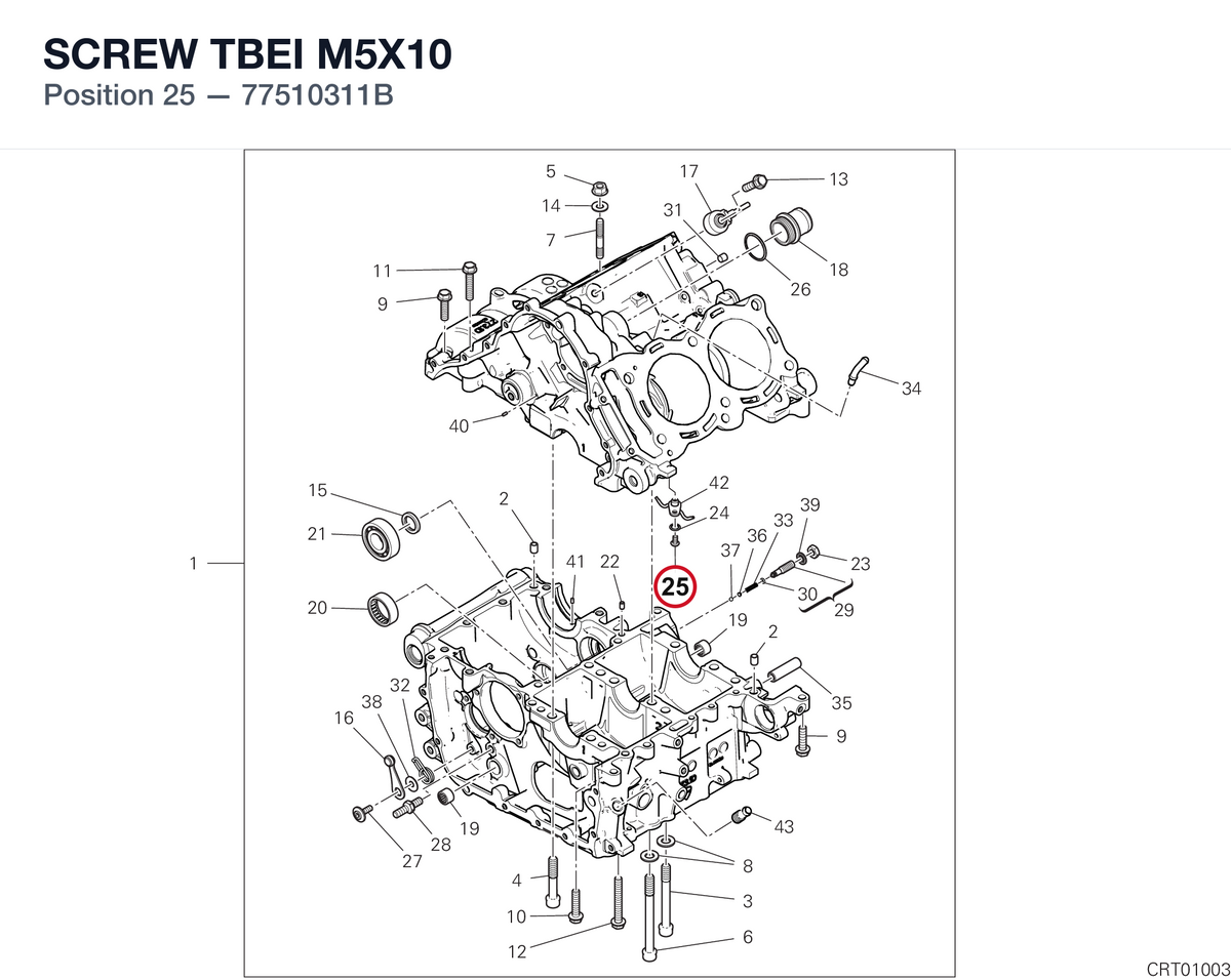 SCREW TBEI M5X10 77510311B diagram position
