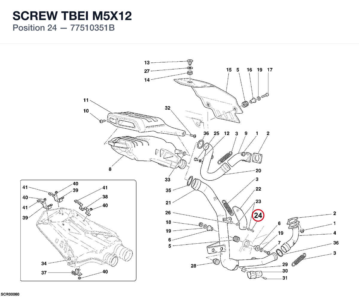 SCREW TBEI M5X12 77510351B diagram position