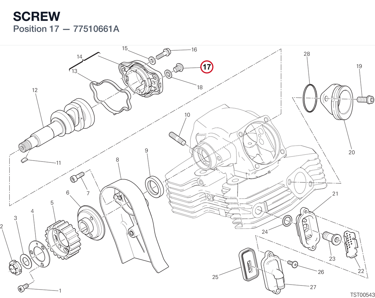 SCREW 77510661A diagram position