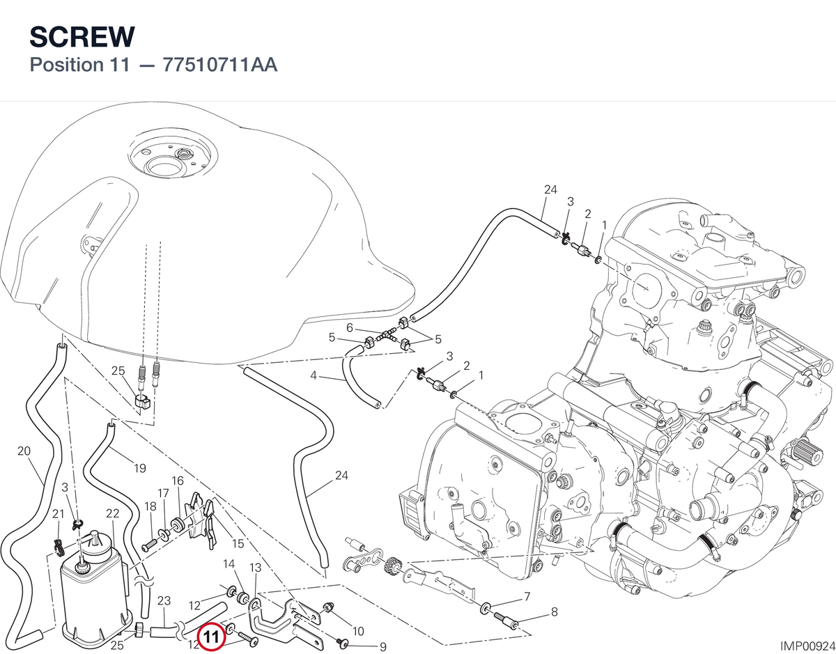 SCREW 77510711AA diagram position