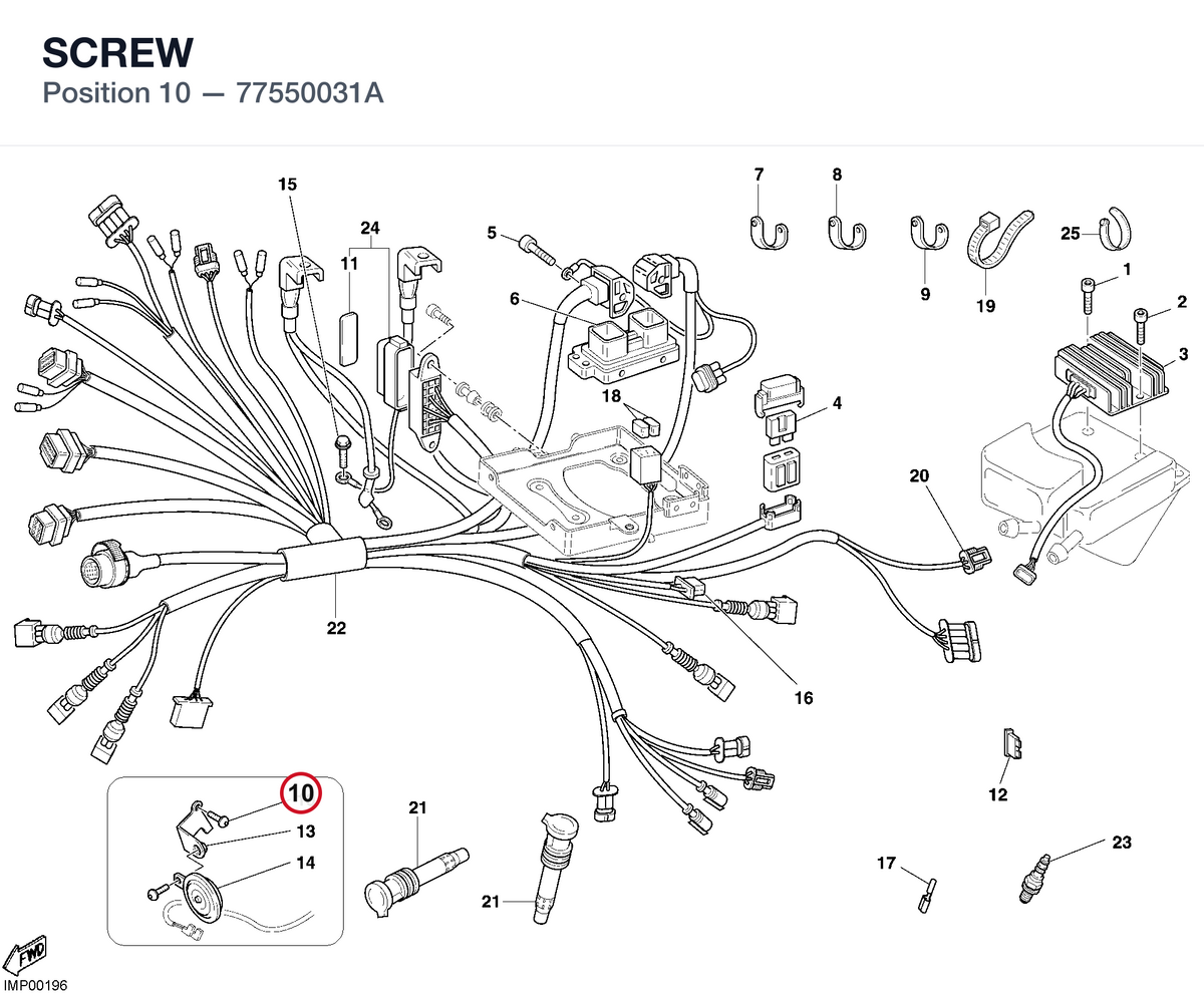 SCREW 77550031A diagram position