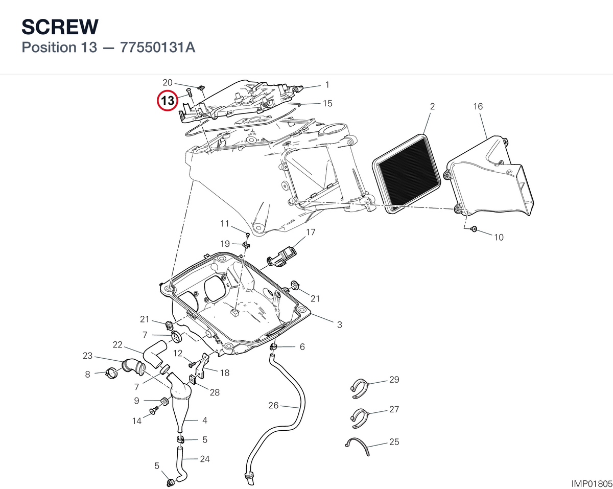 SCREW 77550131A diagram position
