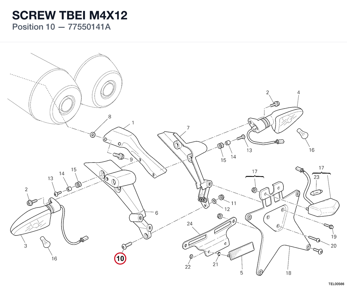 SCREW TBEI M4X12 77550141A diagram position
