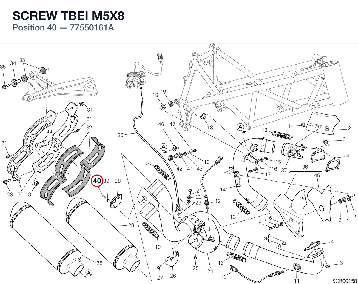 SCREW TBEI M5X8 77550161A diagram position
