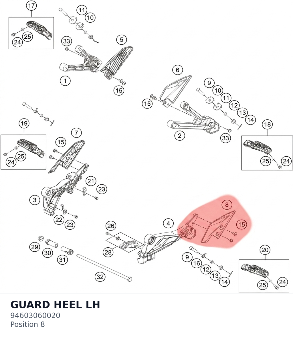 Diagram preview: GUARD HEEL LH (94603060020)
