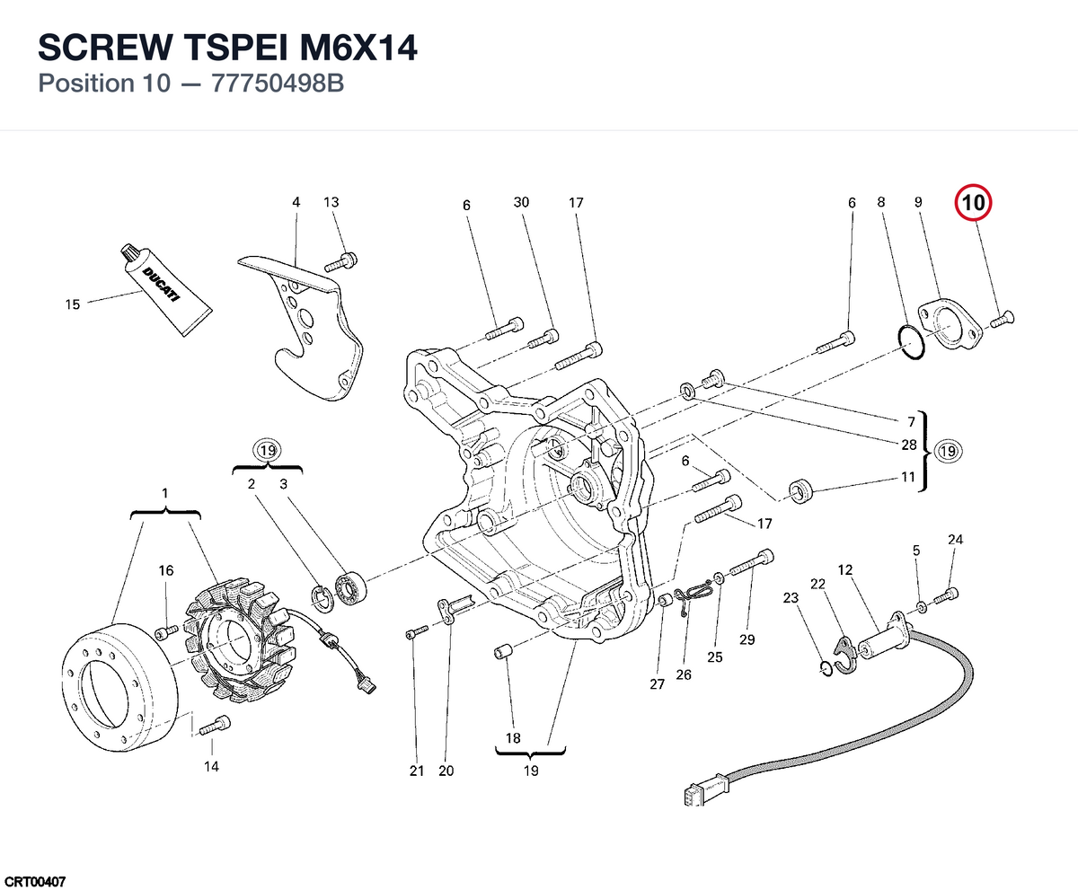 SCREW TSPEI M6X14 77750498B diagram position