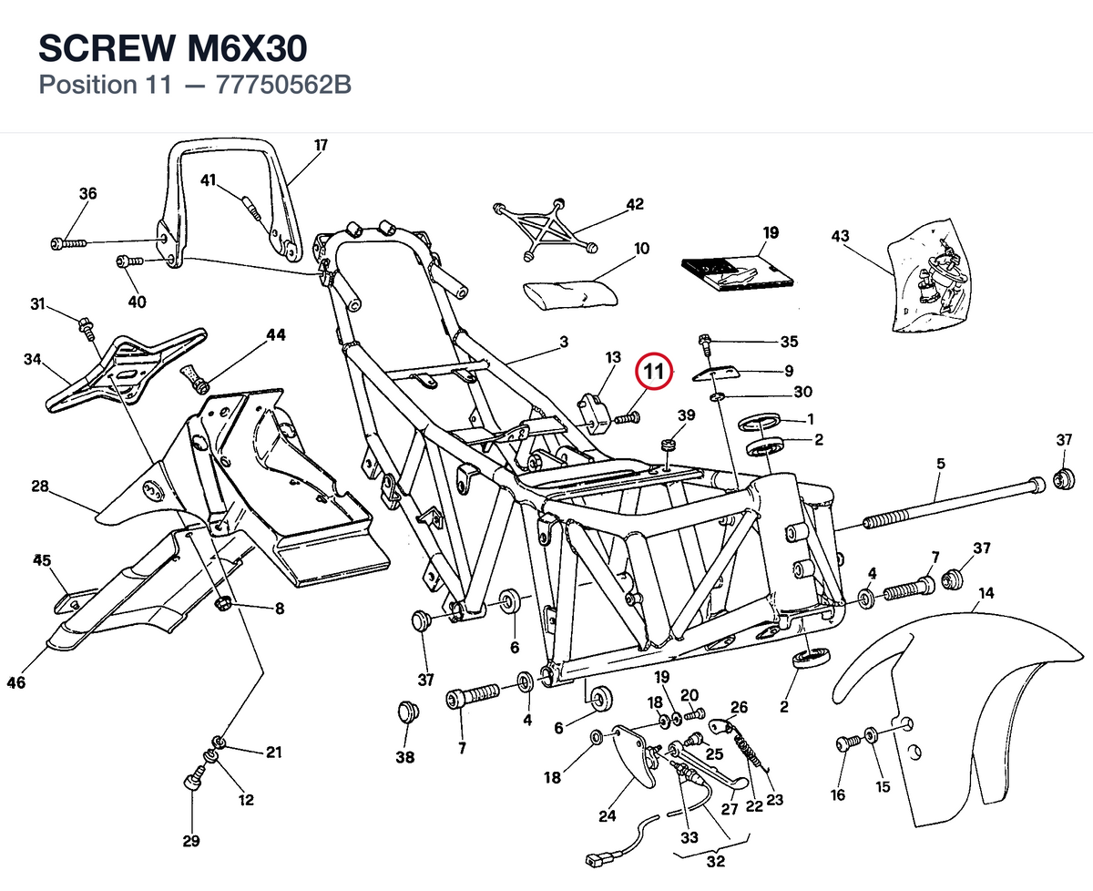 SCREW M6X30 77750562B diagram position