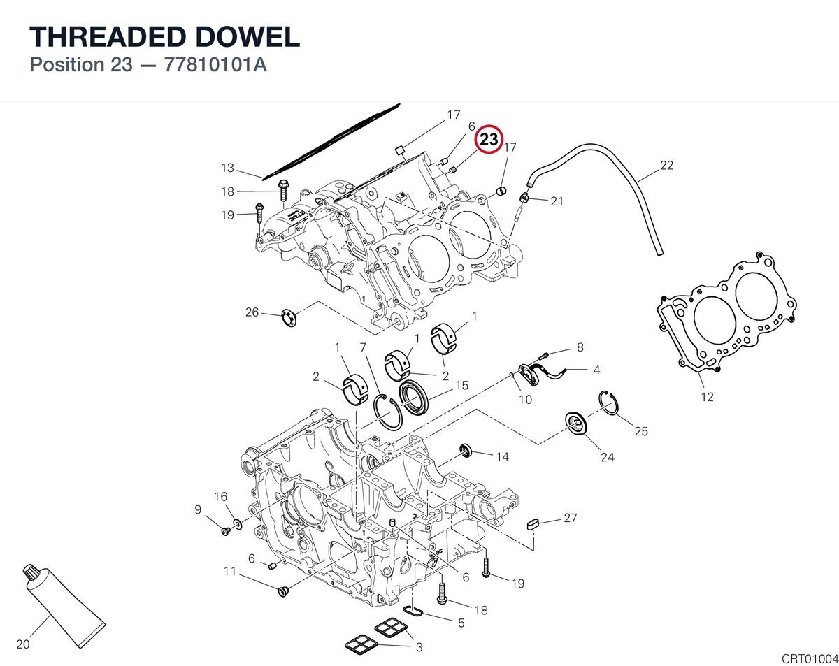 THREADED DOWEL 77810101A diagram position