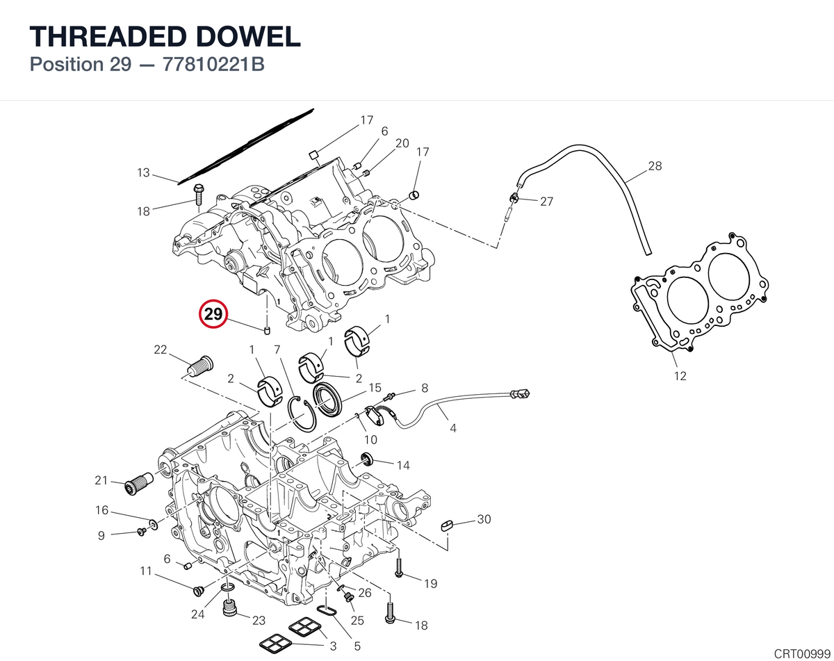 THREADED DOWEL 77810221B diagram position