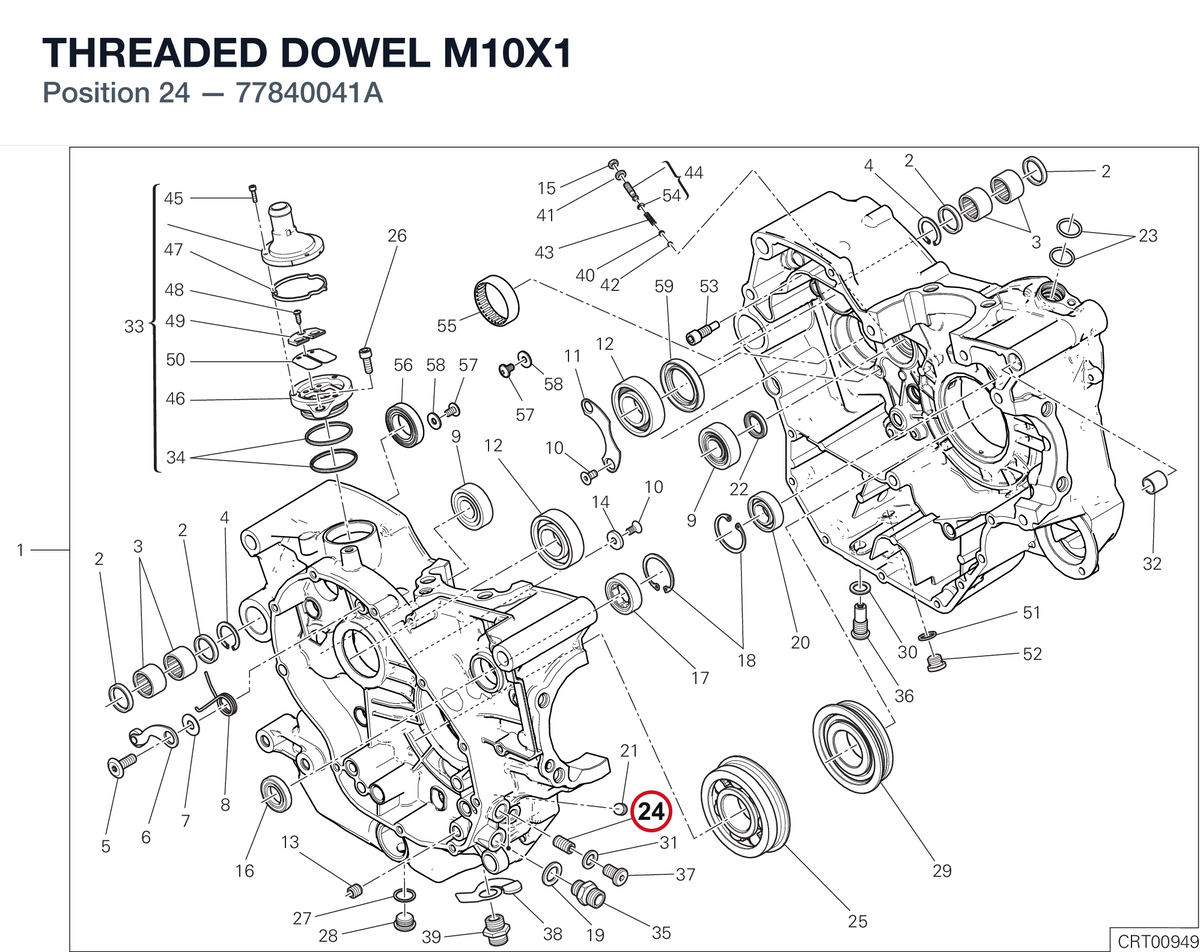 THREADED DOWEL M10X1 77840041A diagram position