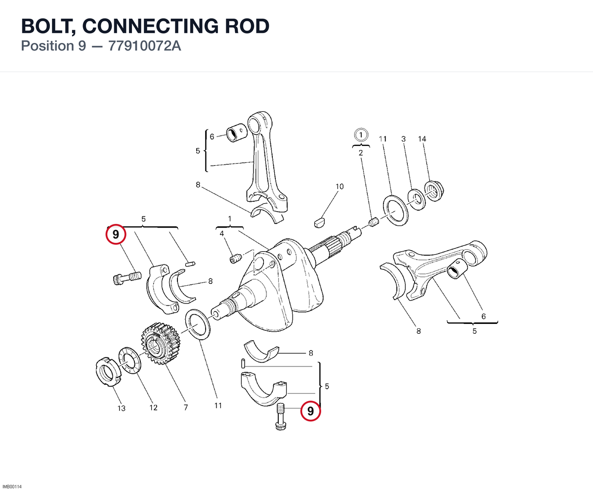 BOLT, CONNECTING ROD 77910072A diagram position