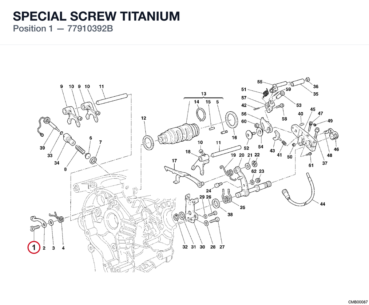 SPECIAL SCREW TITANIUM 77910392B diagram position