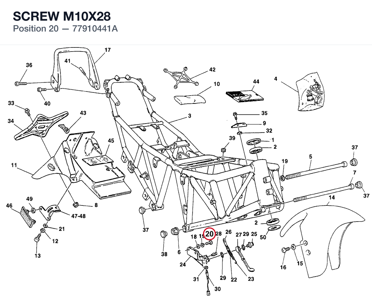 SCREW M10X28 77910441A diagram position