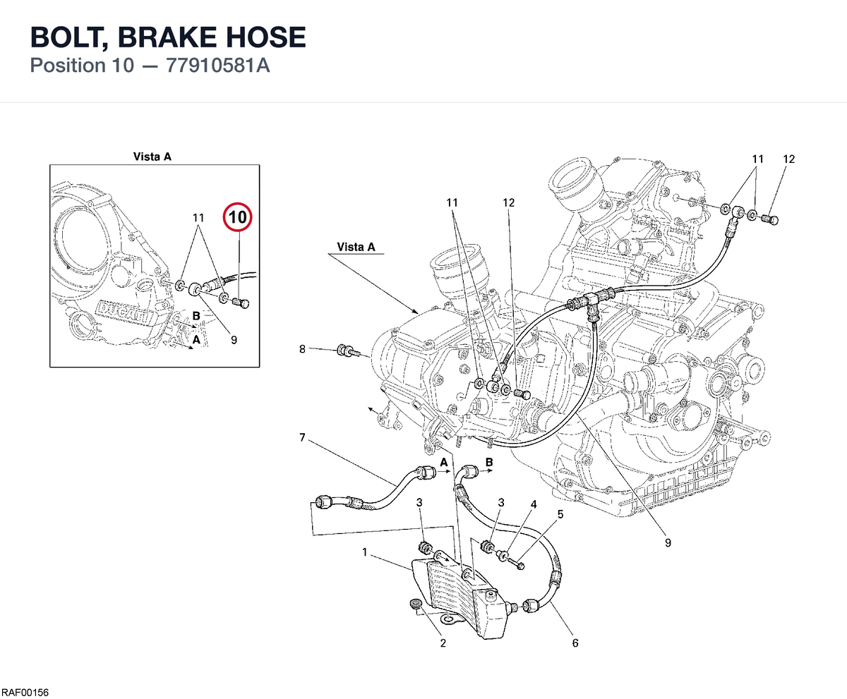 BOLT, BRAKE HOSE 77910581A diagram position
