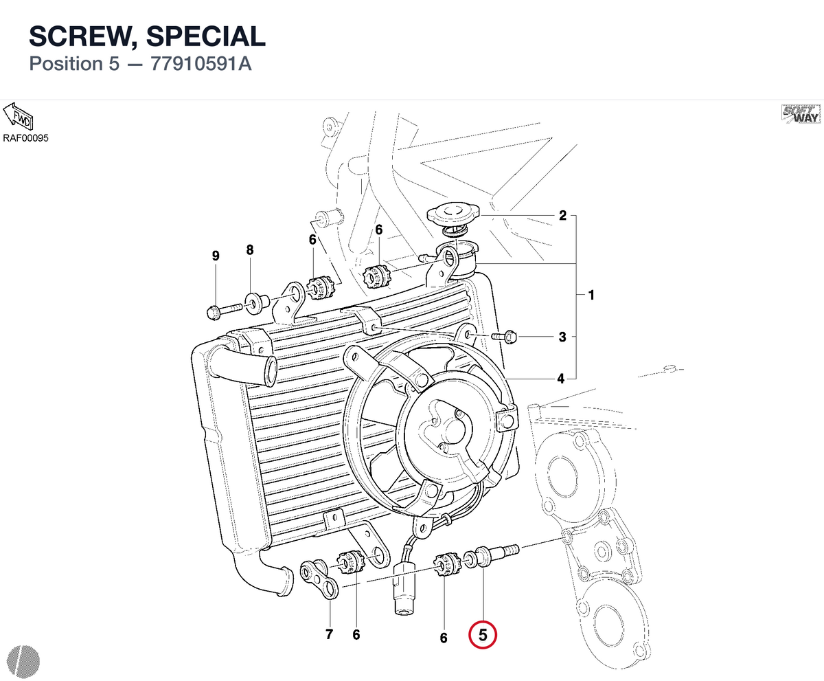 SCREW, SPECIAL 77910591A diagram position