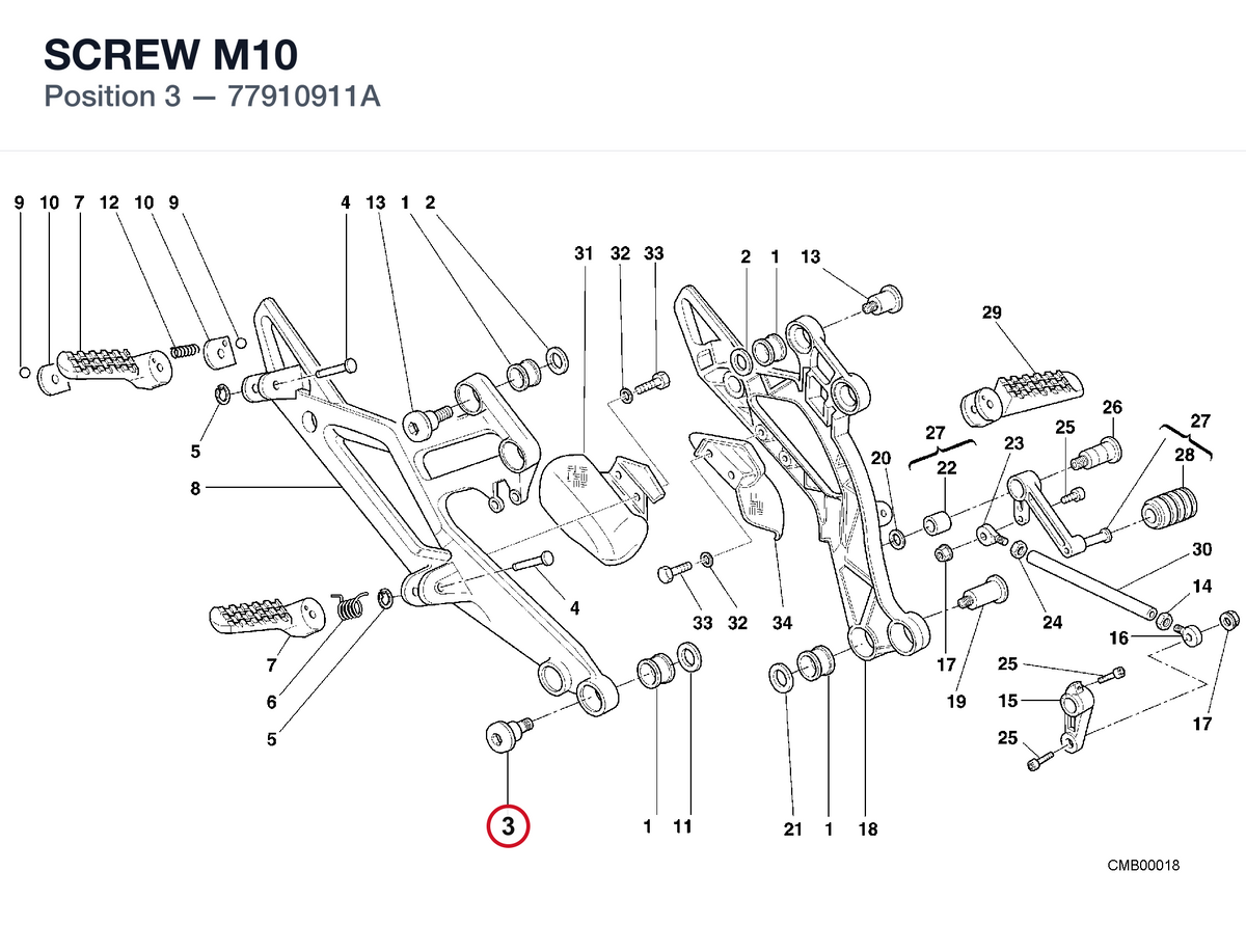 SCREW M10 77910911A diagram position
