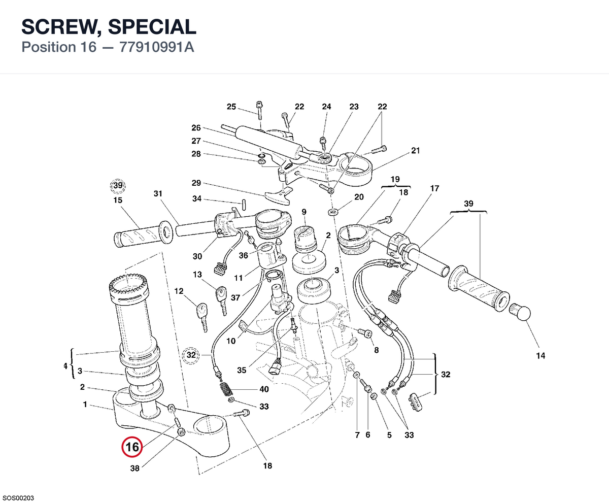SCREW, SPECIAL 77910991A diagram position