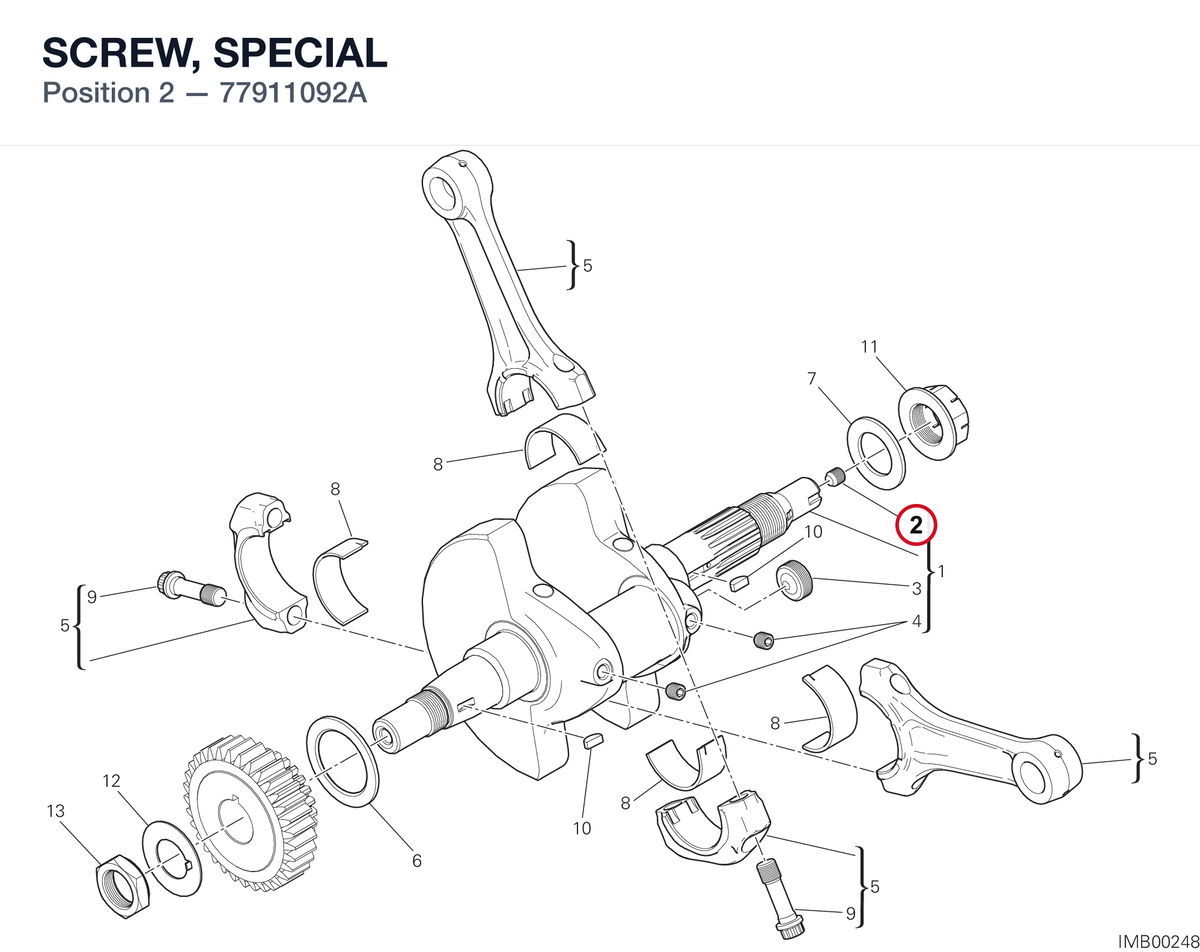 SCREW, SPECIAL 77911092A diagram position