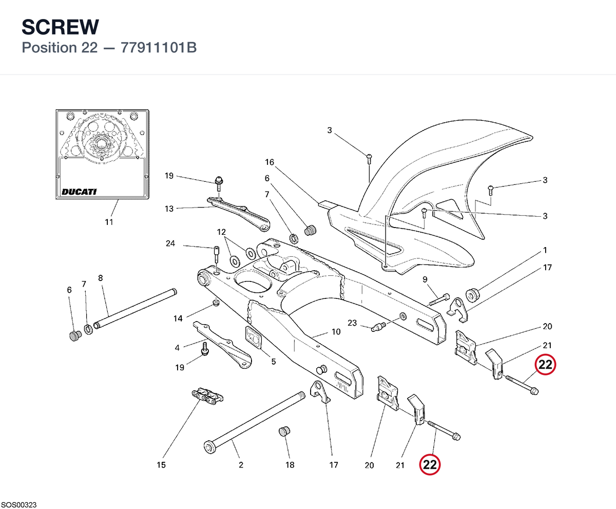SCREW 77911101B diagram position