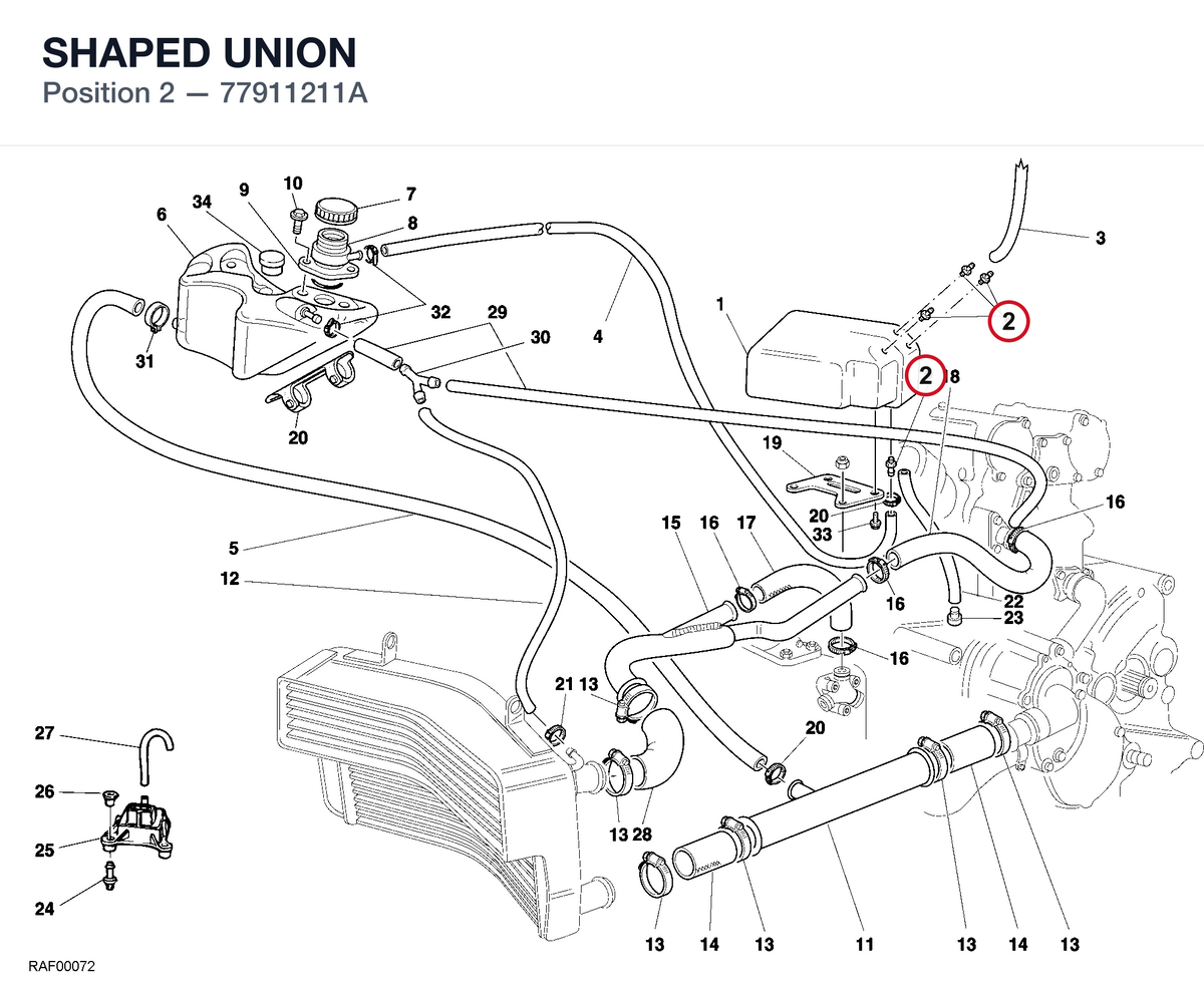 SHAPED UNION 77911211A diagram position