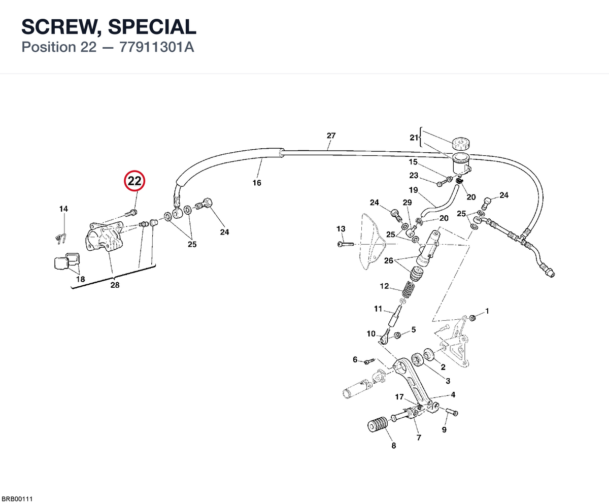 SCREW, SPECIAL 77911301A diagram position