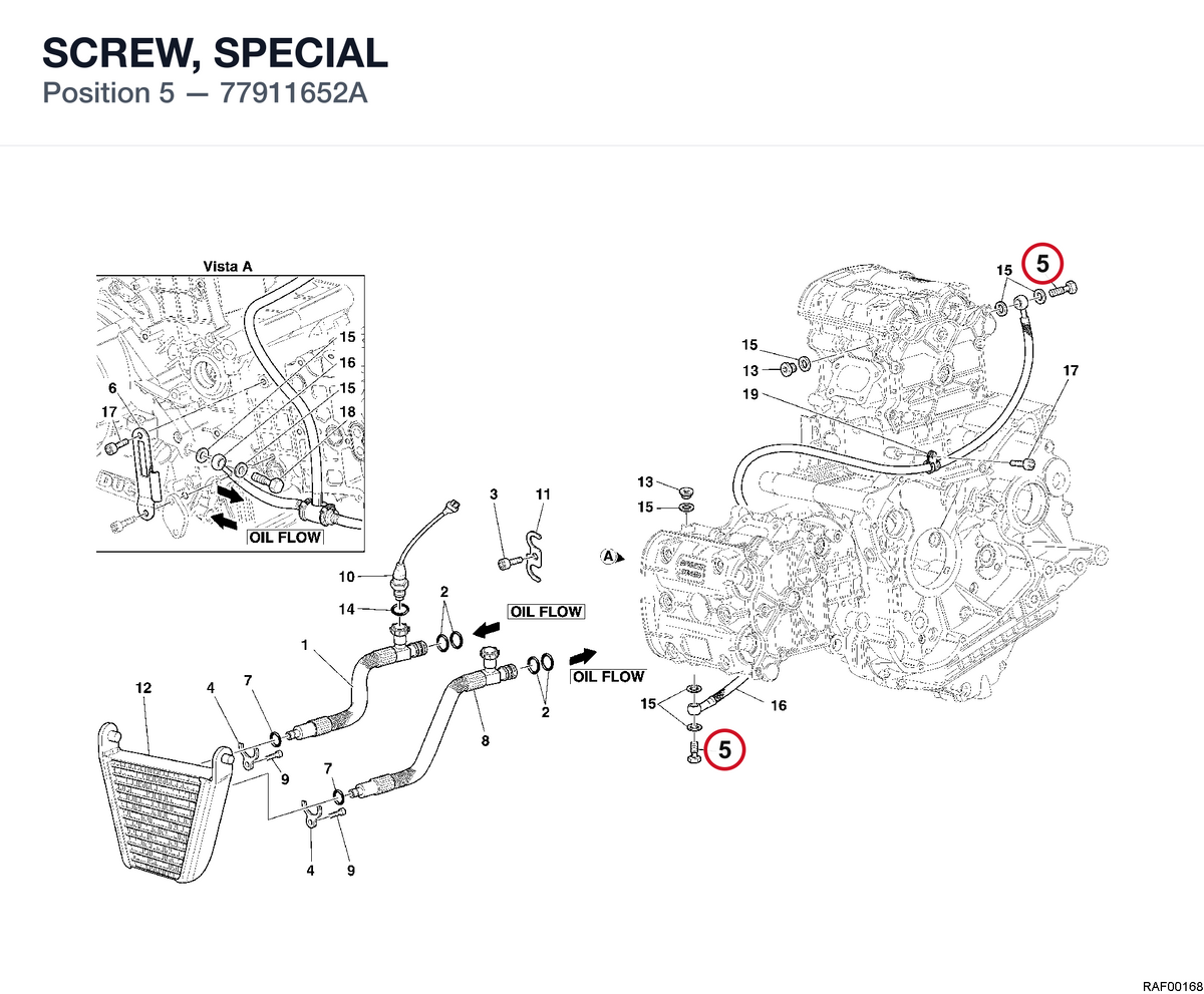 SCREW, SPECIAL 77911652A diagram position