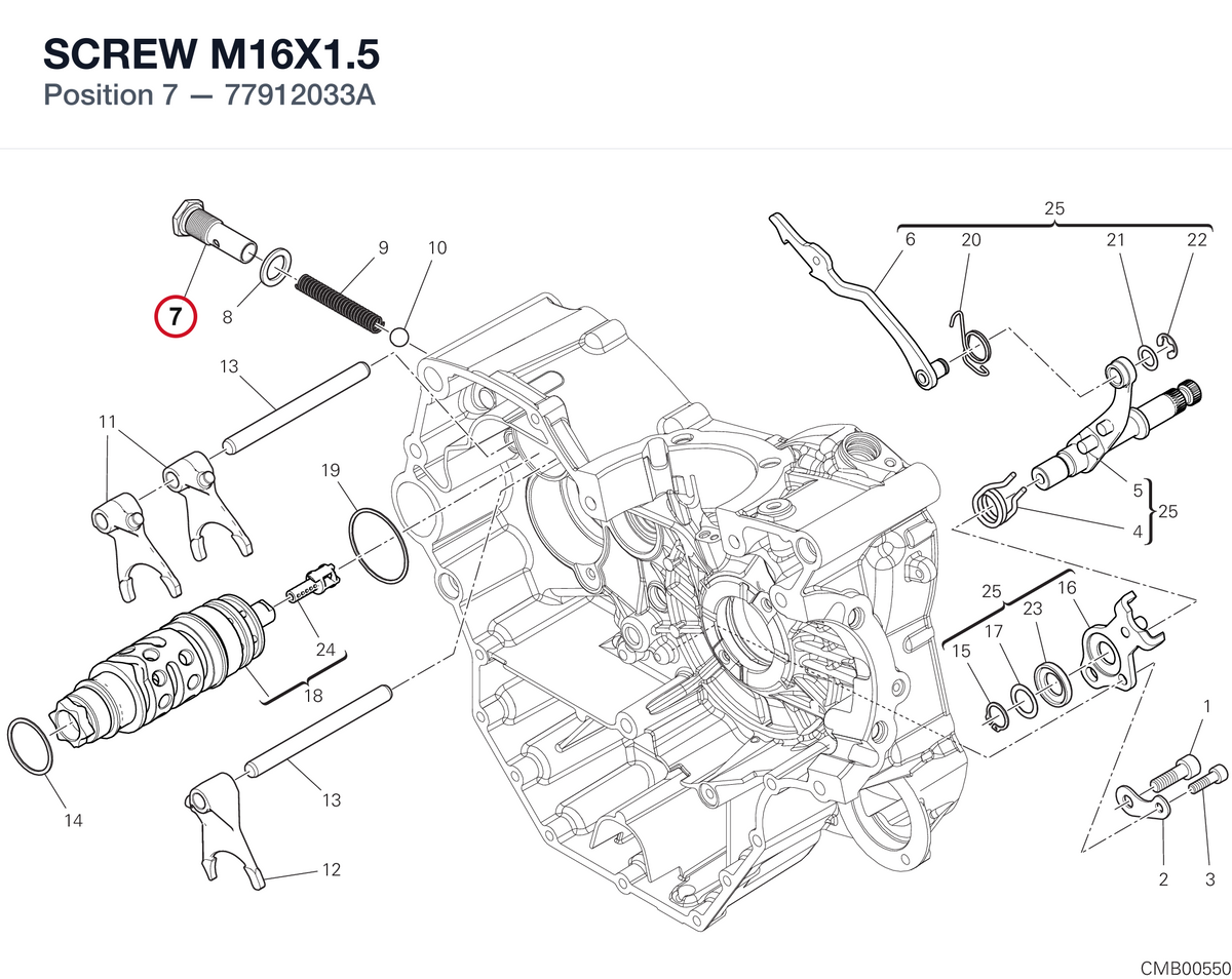 SCREW M16X1.5 77912033A diagram position