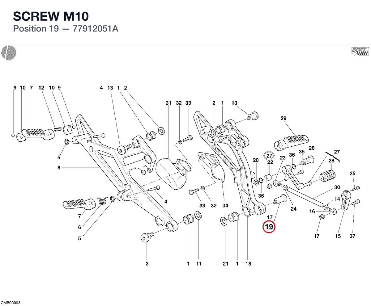 SCREW M10 77912051A diagram position