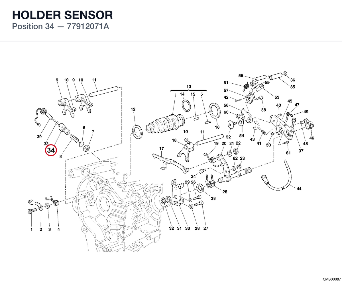 HOLDER SENSOR 77912071A diagram position