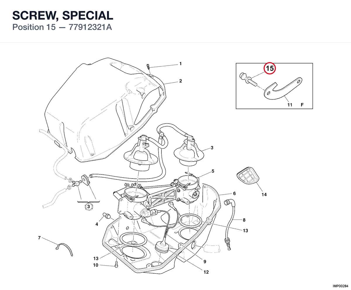 SCREW, SPECIAL 77912321A diagram position