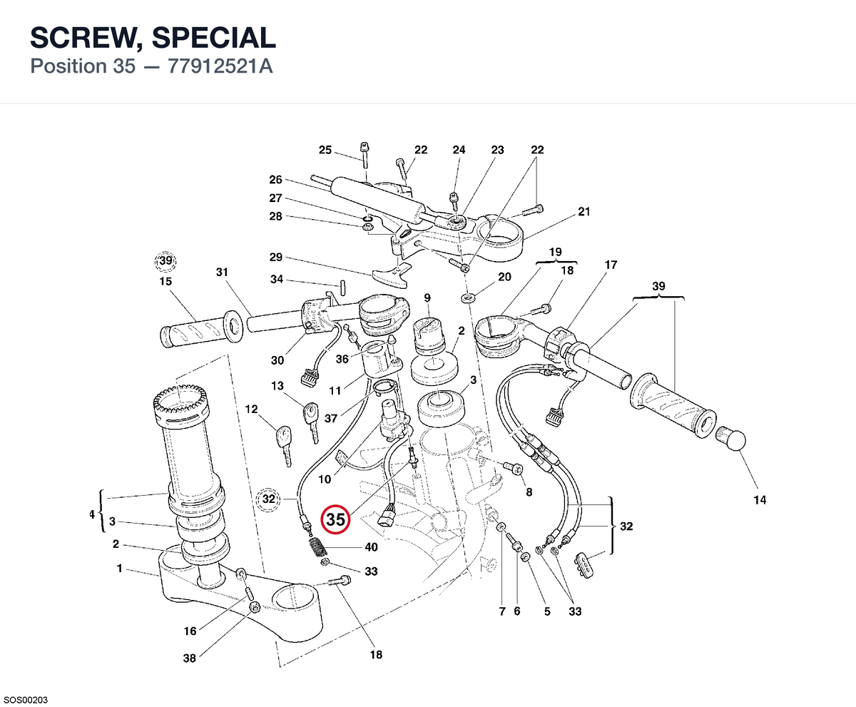 SCREW, SPECIAL 77912521A diagram position